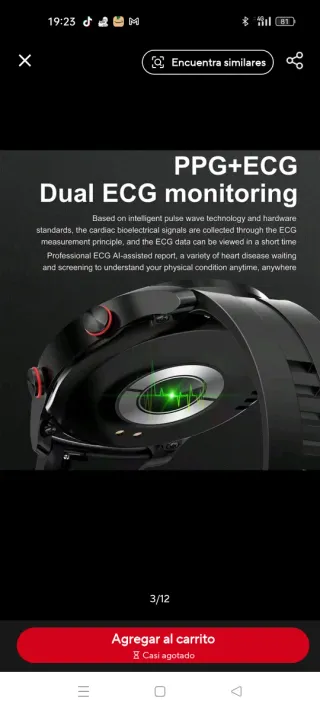 Reloj Inteligente Smart Watch Negro/Plateado