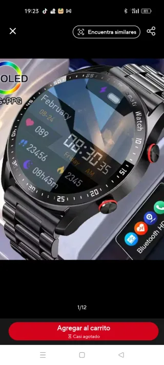 Reloj Inteligente Smart Watch Negro/Plateado