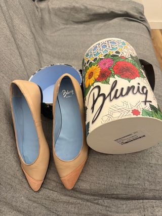 Bailarinas Bluniq Talla 38 Beige/Rosa