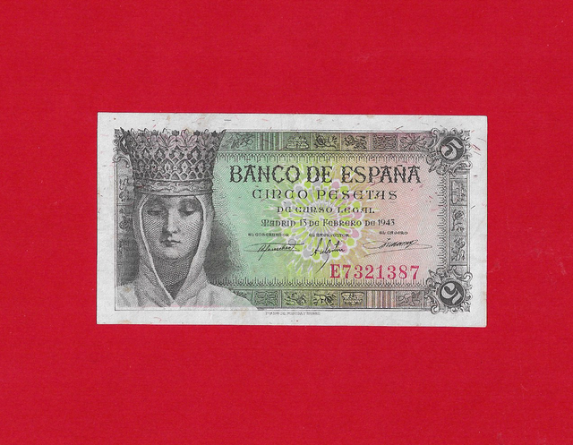 Billete 5 Pesetas año 1943