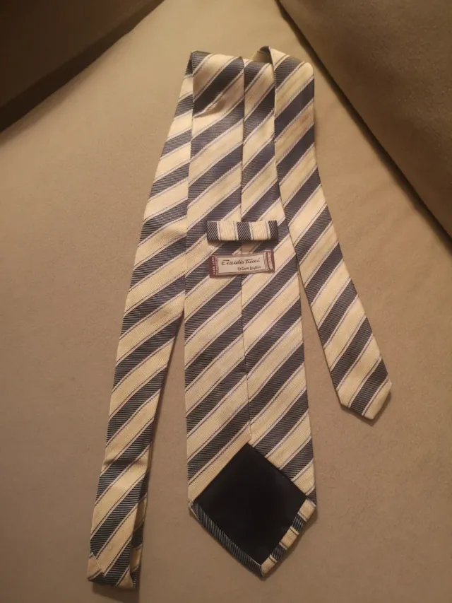 Corbata Emidio Tucci Seda Rayas Beige/Azul