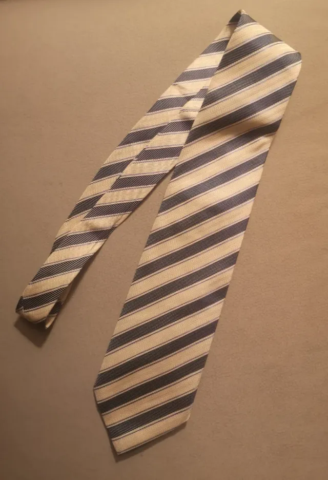 Corbata Emidio Tucci Seda Rayas Beige/Azul