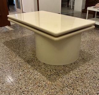 Tavolino basso girevole beige