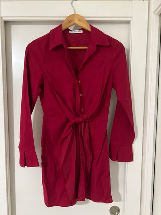 Vestido Mango Rojo burdeos talla xs , año 2023