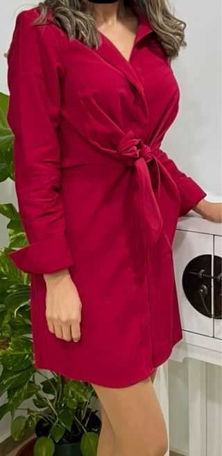 Vestido Mango Rojo burdeos talla xs , año 2023