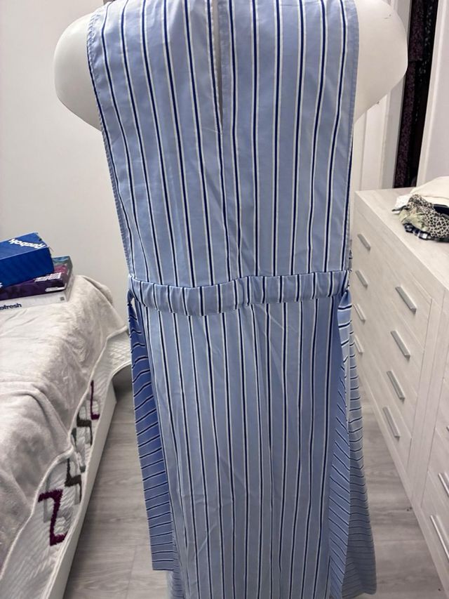 Vestido largo mango rayas