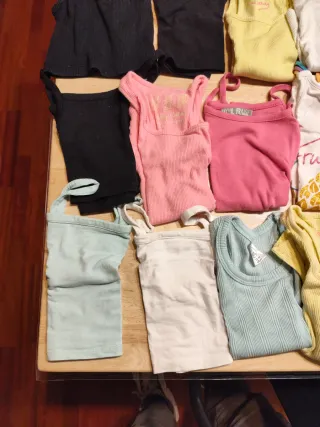 Lote camisetas tirantes niña 6-7-8 años