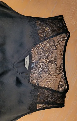 Top NAF NAF Encaje y Satén Negro Talla XL
