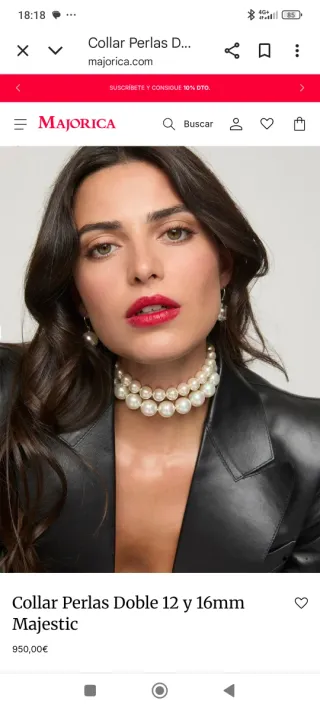 Collar Perlas Doble Majorica