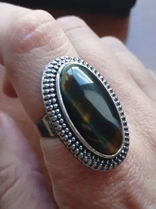 Anel Artesanal Indiano Pedra Natural