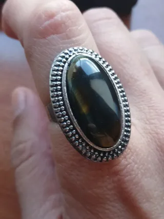 Anel Artesanal Indiano Pedra Natural