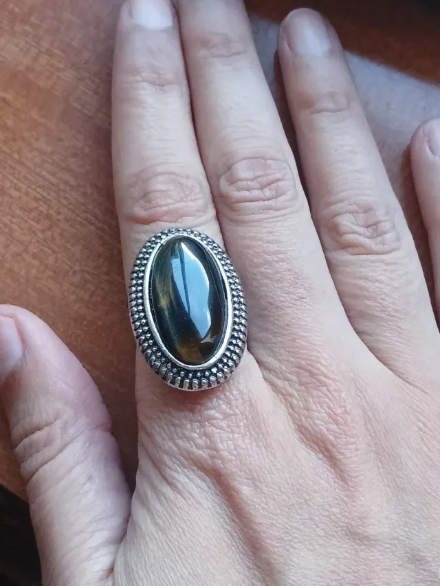Anel Artesanal Indiano Pedra Natural