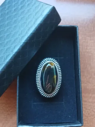 Anel Artesanal Indiano Pedra Natural