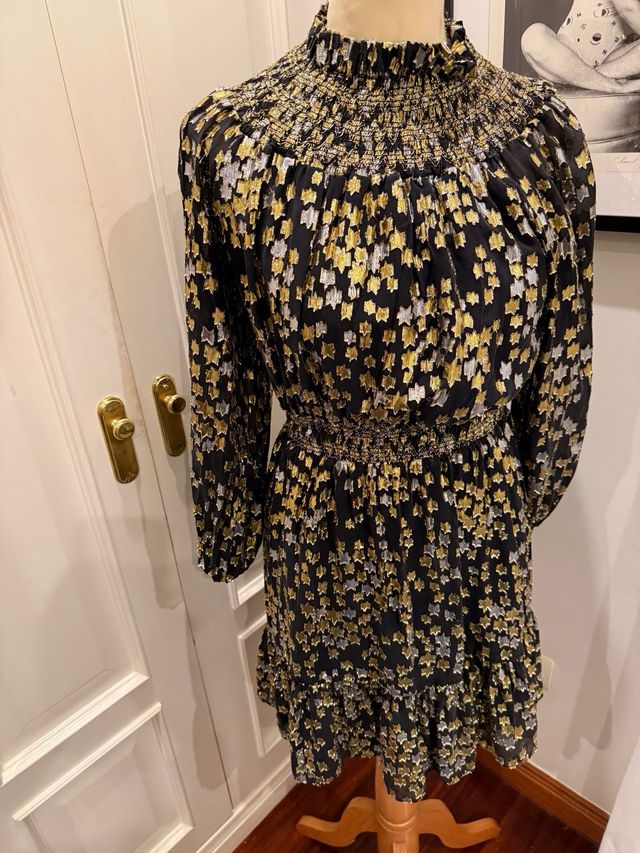 Vestido Michael Kors Negro y Dorado