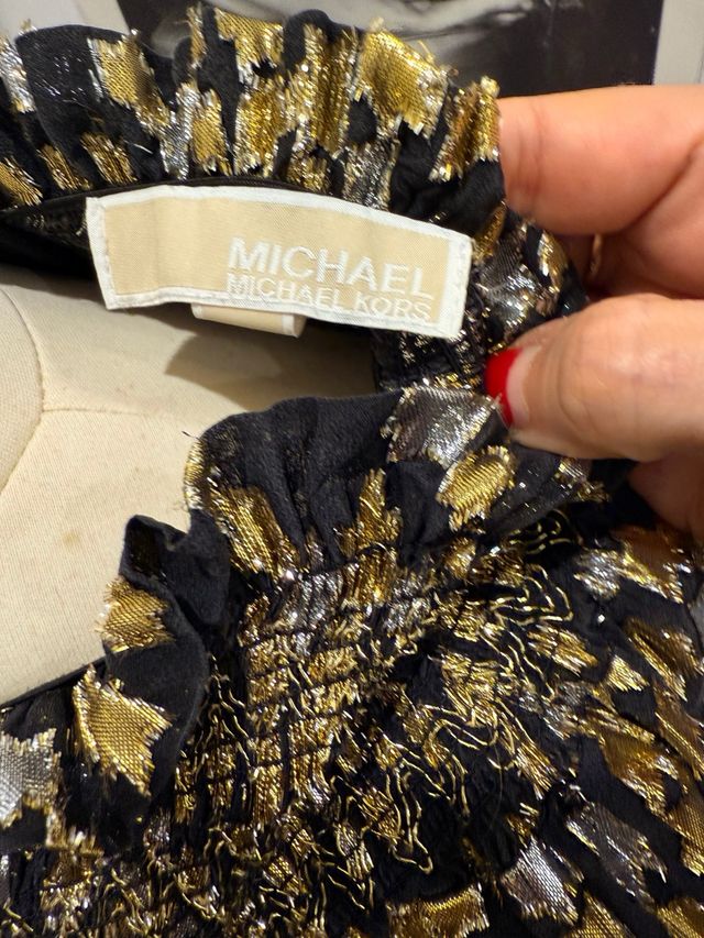 Vestido Michael Kors Negro y Dorado
