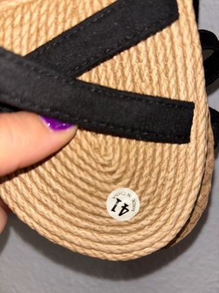 Sandalias de cuerdas negras talla 41