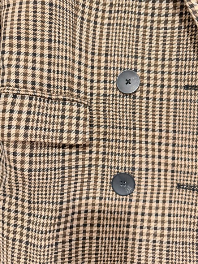 Blazer cuadros marrón y beige