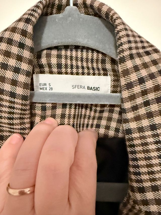 Blazer cuadros marrón y beige