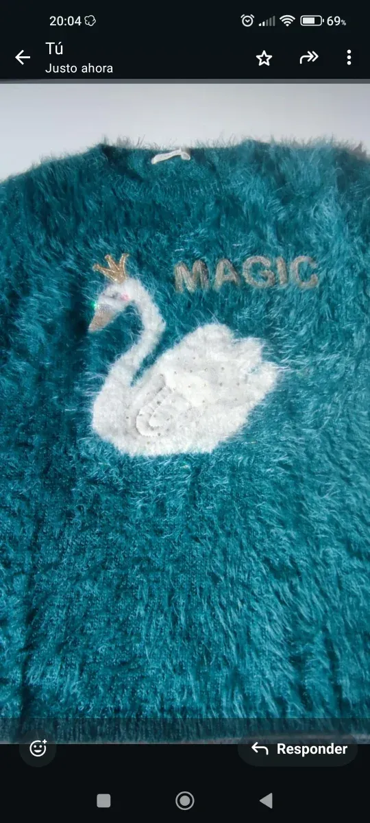 Jersey suave niña cisne y corona