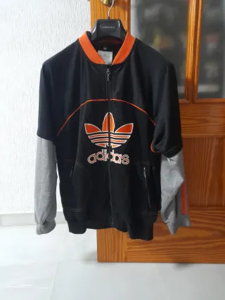 Sudadera Adidas Negra Gris Naranja
