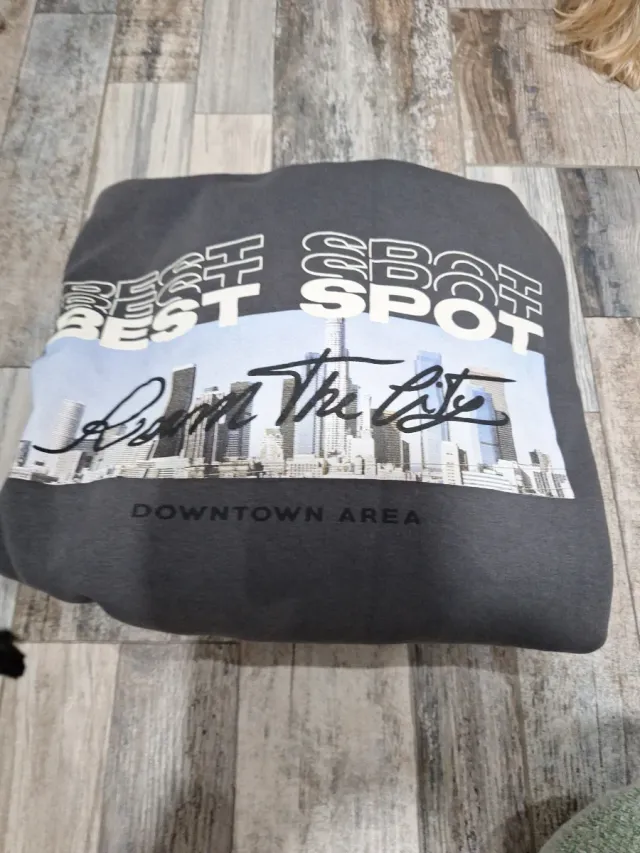 Sudadera gris con capucha