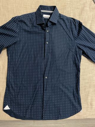 Camisa Michael Kors Azul con Puntos Blancos