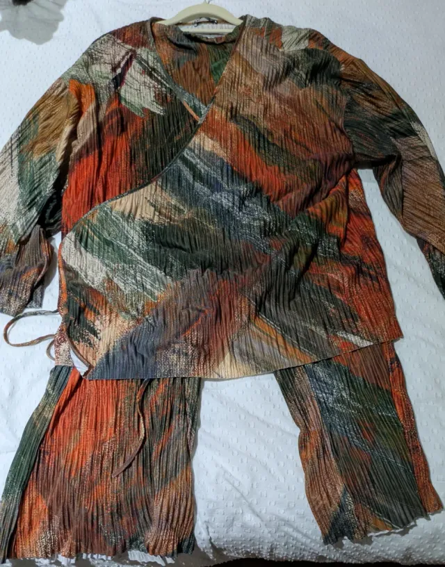 Conjunto Zara Kimono y Pantalón Estampado