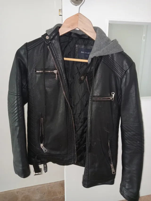 Cazadora Piel con capucha BRUM BEAT Talla XS