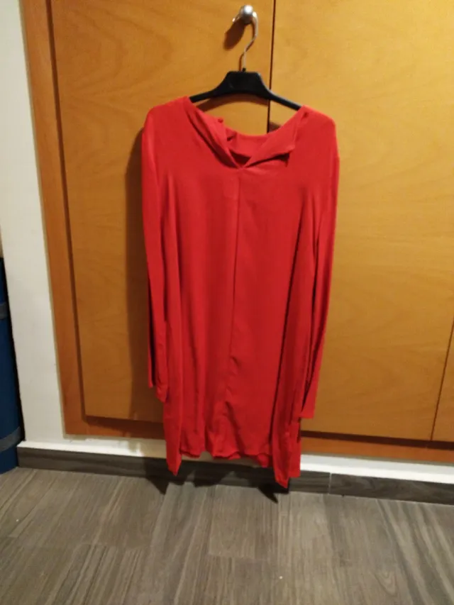 Vestido rojo manga larga