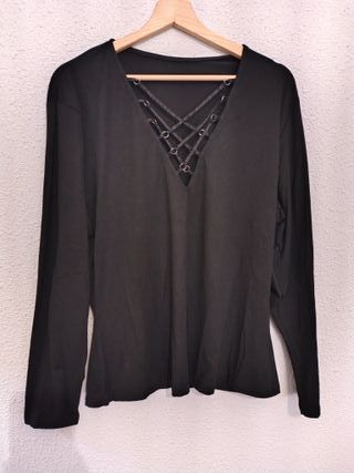 Camiseta manga larga negra Talla 52