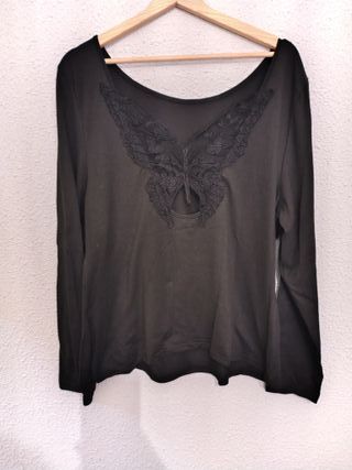 Camiseta manga larga negra Talla 52