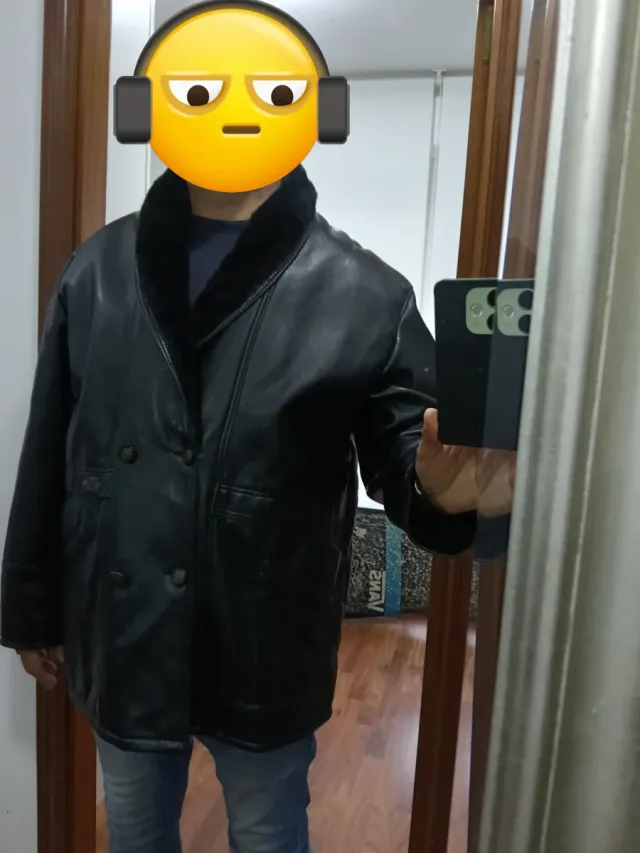 Chaquetón Shearling Negro Talla XL