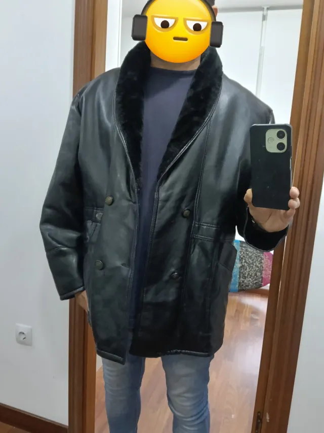 Chaquetón Shearling Negro Talla XL