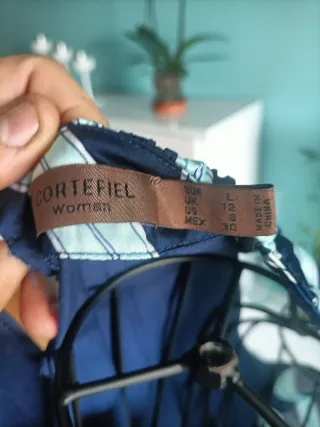 Blusa de rayas azul y verde