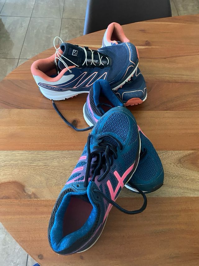 Zapatillas Running Salomon y Asics.PRECIO DE LS 2