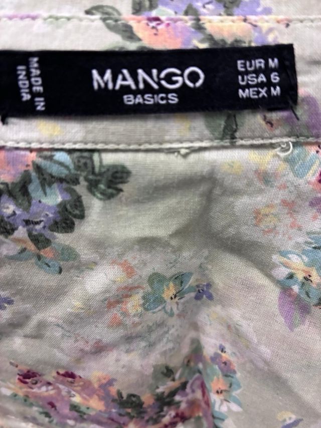 Camisa Mango floral verde