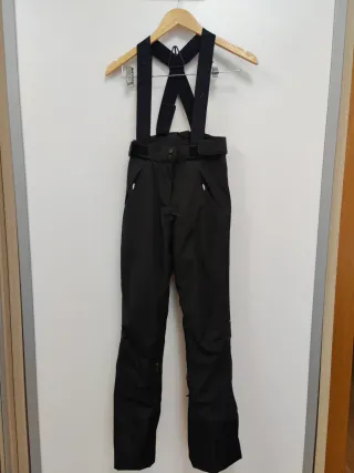 Pantalón esquí junior negro con tirantes