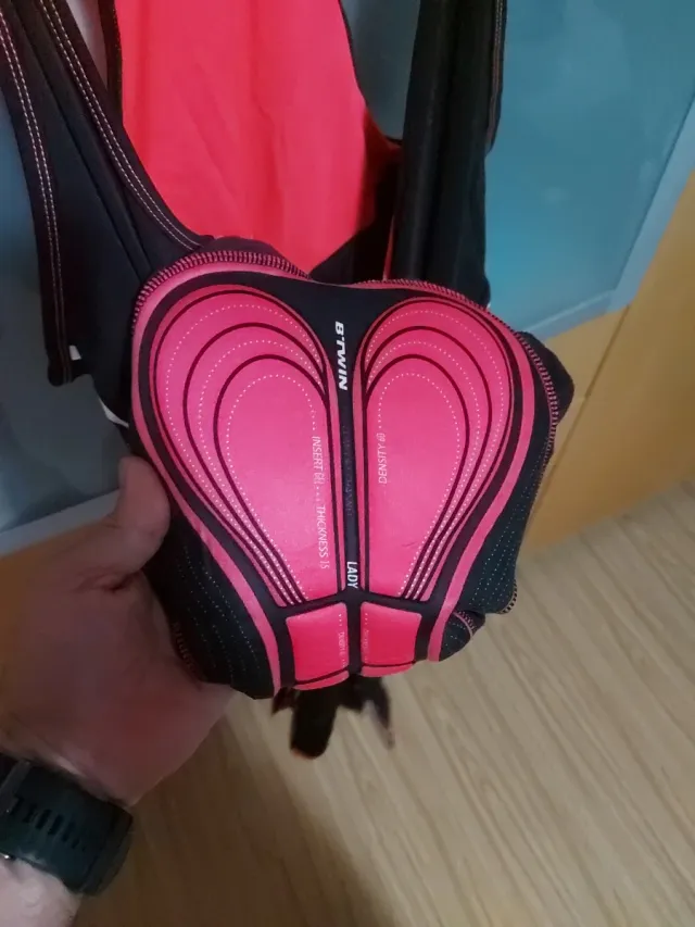 Culote ciclismo mujer negro/rosa