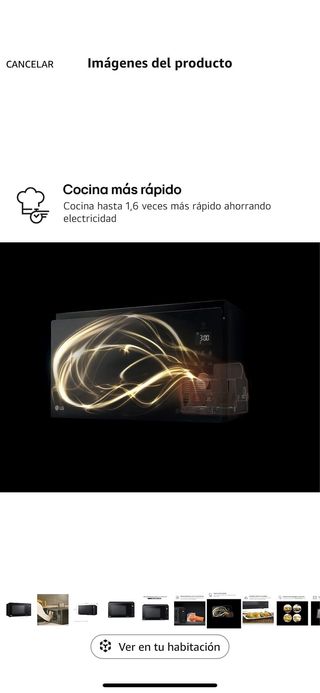 Microondas LG LED 1000W.