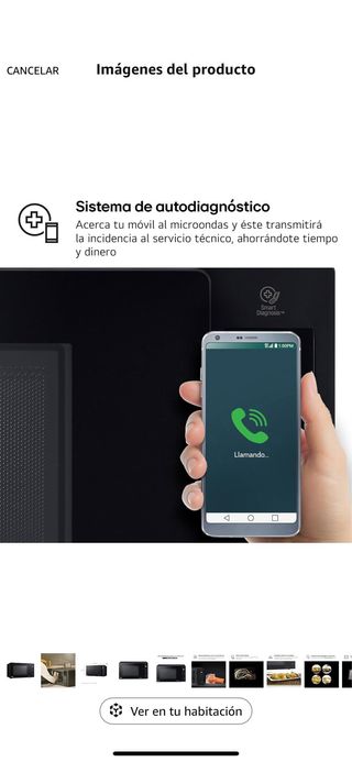 Microondas LG LED 1000W.