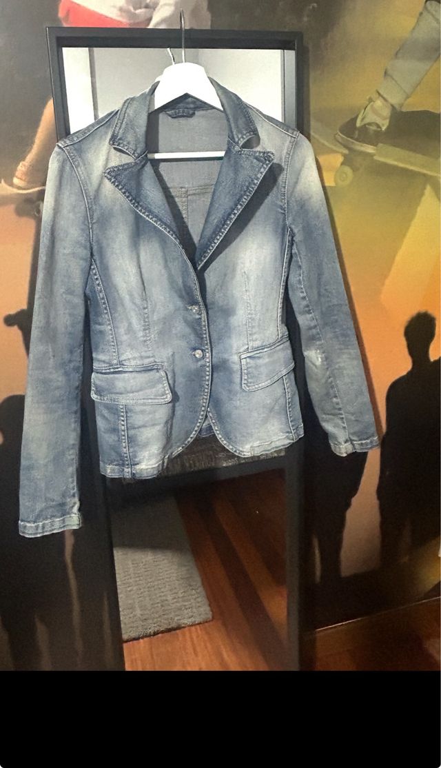 Blazer Denim Massimo Dutti entallado