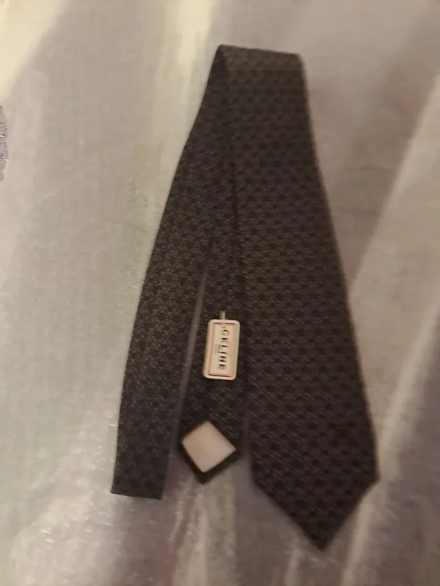 Corbata Celine Seda Granate y Verde