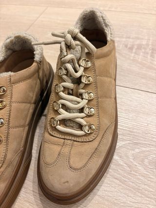 Zapatillas Hogan Piel Beige Borreguito