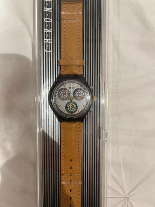 Swatch Chrono - Reloj Marrón y Plateado