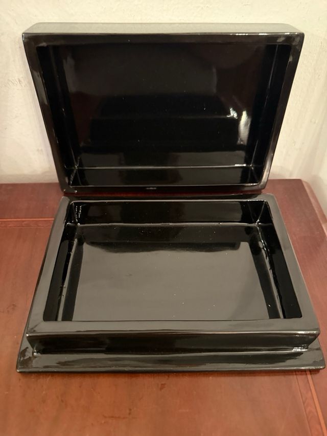 Caja lacada japonesa vintage pájaros flores