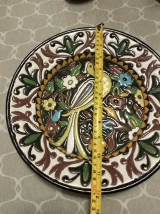 Lote 2 Piatti Decorativi Corda Secca Uccelli