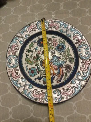 Lote 2 Piatti Decorativi Corda Secca Uccelli