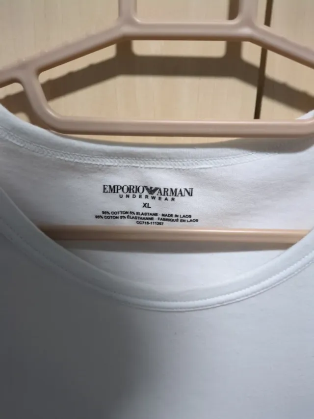 Camiseta Emporio Armani XL Blanca Algodón Elastano