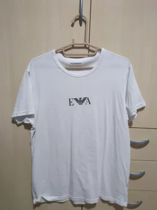 Camiseta Emporio Armani XL Blanca Algodón Elastano