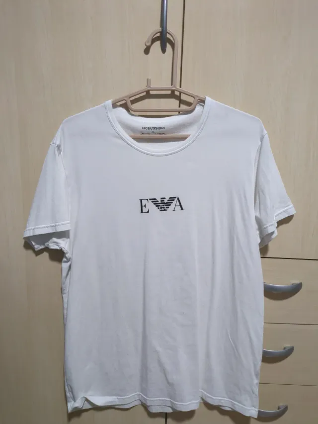 Camiseta Emporio Armani XL Blanca Algodón Elastano